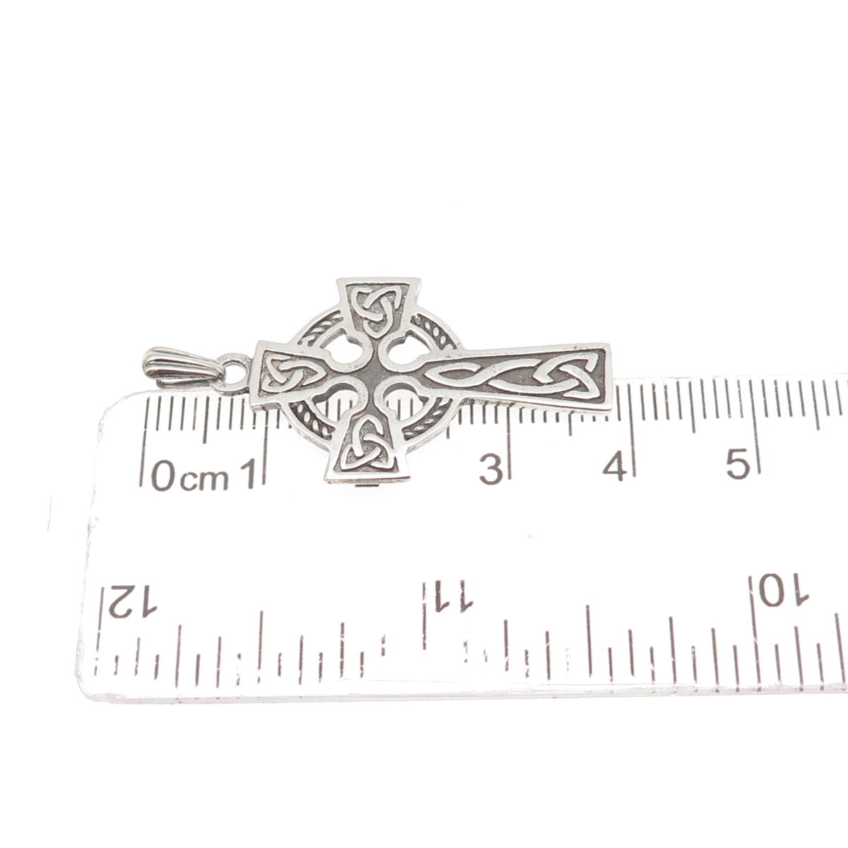 Thomas O'Connor 925 Sterling Vintage Dublin Celtic Cross Oxidized Charm Pendant