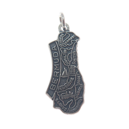 FRENCH & FRANKLIN Sterling Silver Vintage Bermuda Oxidized Minimalist Pendant
