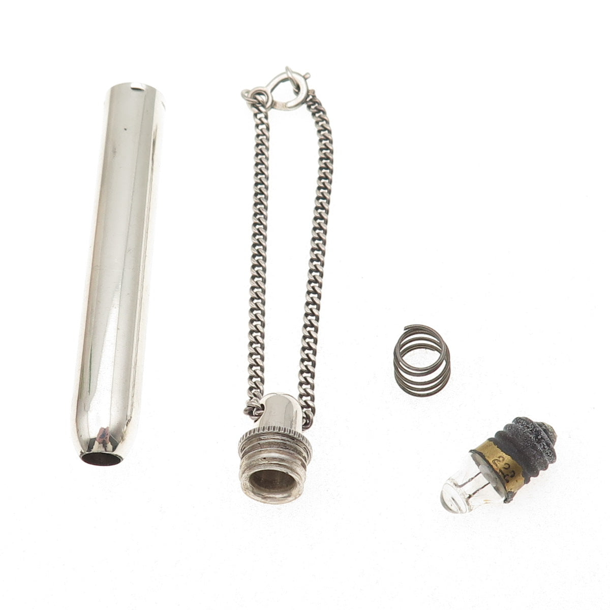 Tiffany & Co. 925 Sterling Silver Vintage Chatelaine Flashlight Fob w/ Chain