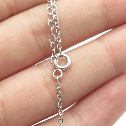 925 Sterling Silver Vintage Disney Cinderella's Slipper Rolo Chain Necklace 18"