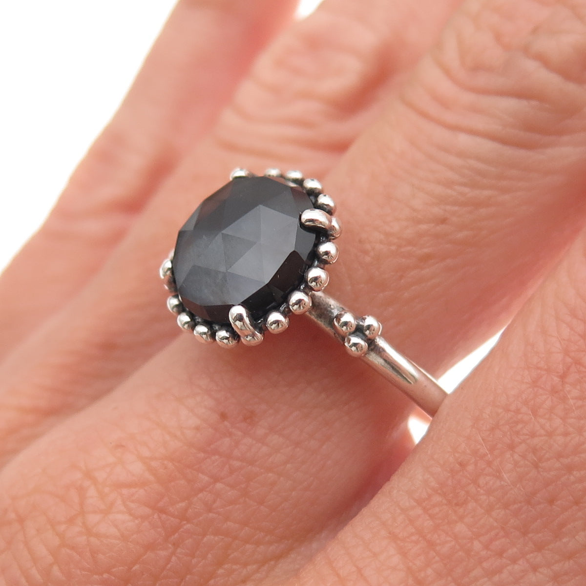 Pandora 925 Sterling Silver Crystal Midnight Star Ring Size 8.5