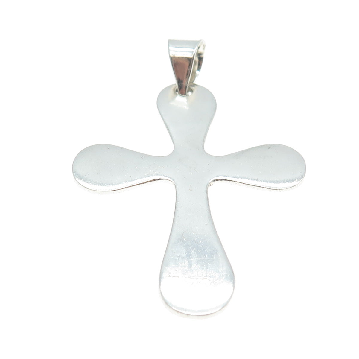 925 Sterling Silver Vintage Modernist Cross Pendant