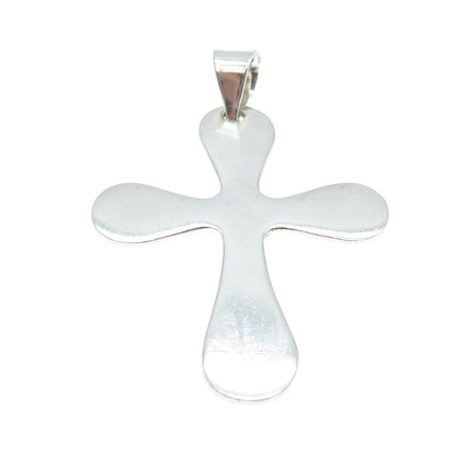 925 Sterling Silver Vintage Modernist Cross Pendant