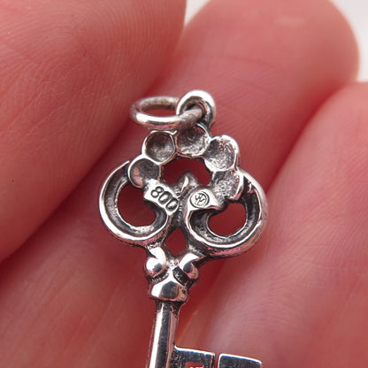 800 Silver Vintage Germany Bremen Key Oxidized Charm Pendant