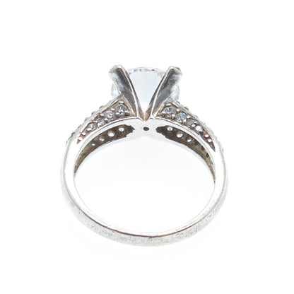 925 Sterling Silver Round-Cut C Z Engagement Ring Size 9.25