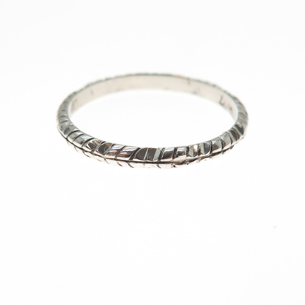 NEVADA 925 Sterling Silver Vintage Wheat Stackable Band Ring Size 7.25