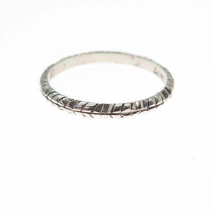 NEVADA 925 Sterling Silver Vintage Wheat Stackable Band Ring Size 7.25