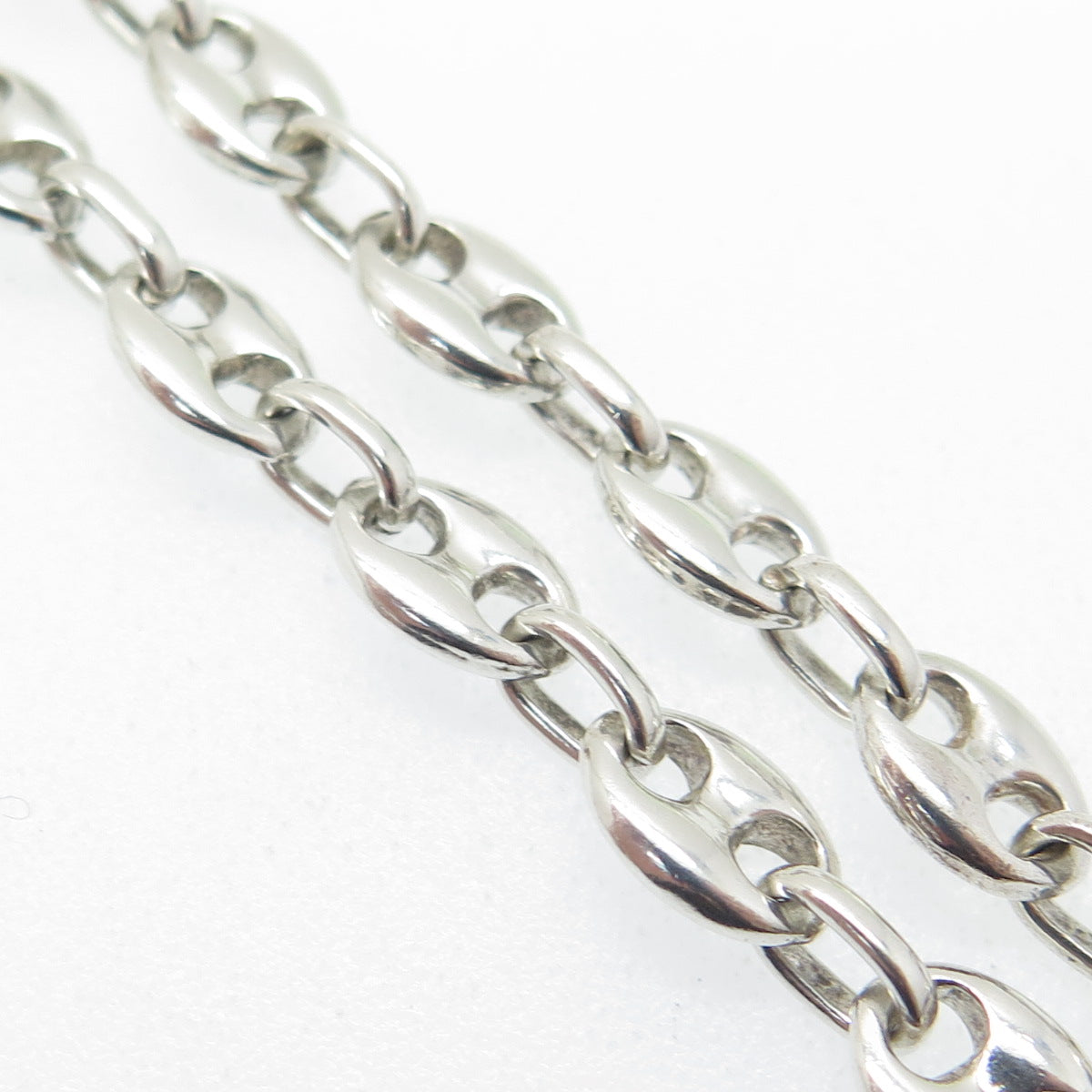 925 Sterling Silver Vintage Italy Anchor Mariner Chain Necklace 20"