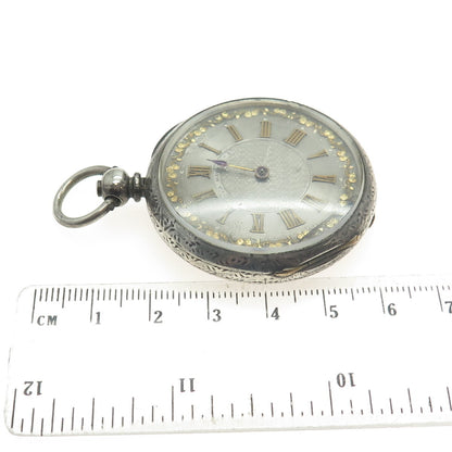 ANDRE MATHEY Antique Fine Silver Open-Face Pocket Watch #55839