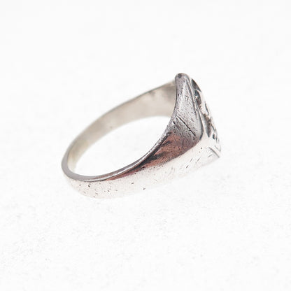 925 Sterling Silver Antique Art Deco Boy Scouts of America Ring Size 6