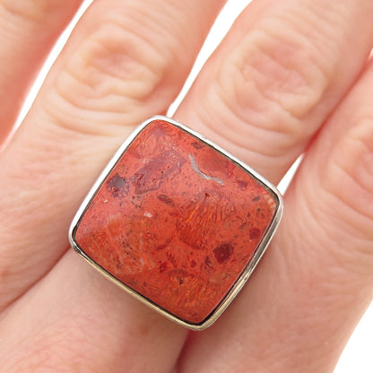 LUC Lucas Lameth Sterling Vintage Spiny Oyster Shell Modernist Ring Size 7.25