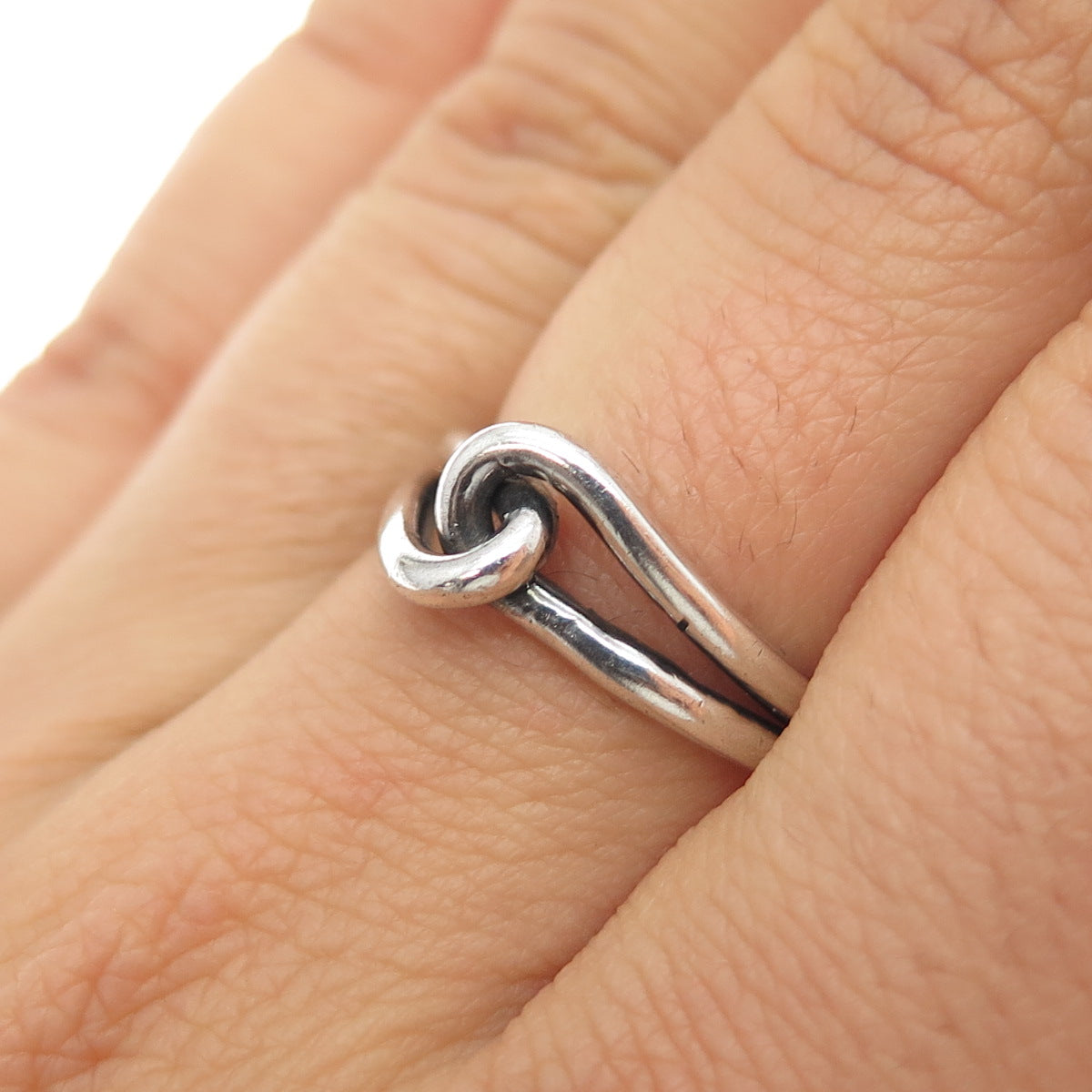 925 Sterling Silver Vintage Love Interlocked Oxidized Ring Size 6.75