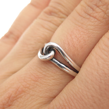 925 Sterling Silver Vintage Love Interlocked Oxidized Ring Size 6.75