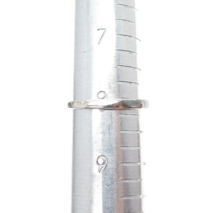 925 Sterling Silver Vintage Real Turquoise Modernist Heart Ring Size 8.25