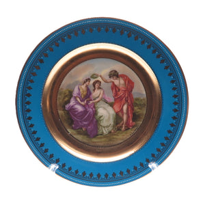 N. SCHINDLER ROYAL VIENNA Antique "The Decoration" Hand Painted Porcelain Plate