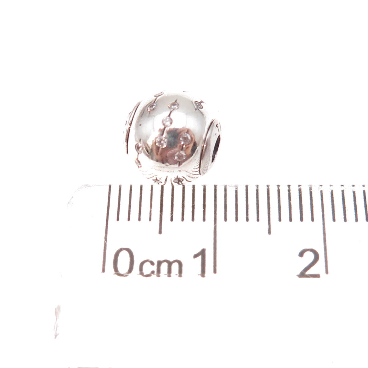Pandora 925 Sterling Silver C Z Essence Collection Trust Slide Bead Charm