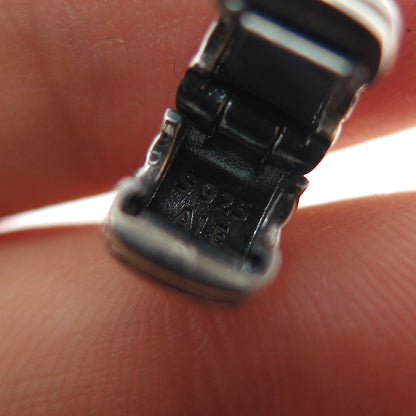 PANDORA 925 Sterling Silver Ribbed Clip Lock Charm