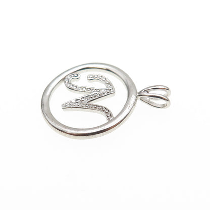 925 Sterling Silver Letter N Initial Mini Charm Pendant