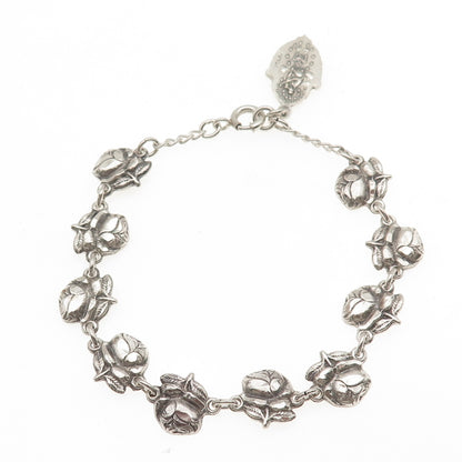 925 Sterling Antique Art Deco St. Mary Christopher Joseph Michael Bracelet 7.5"