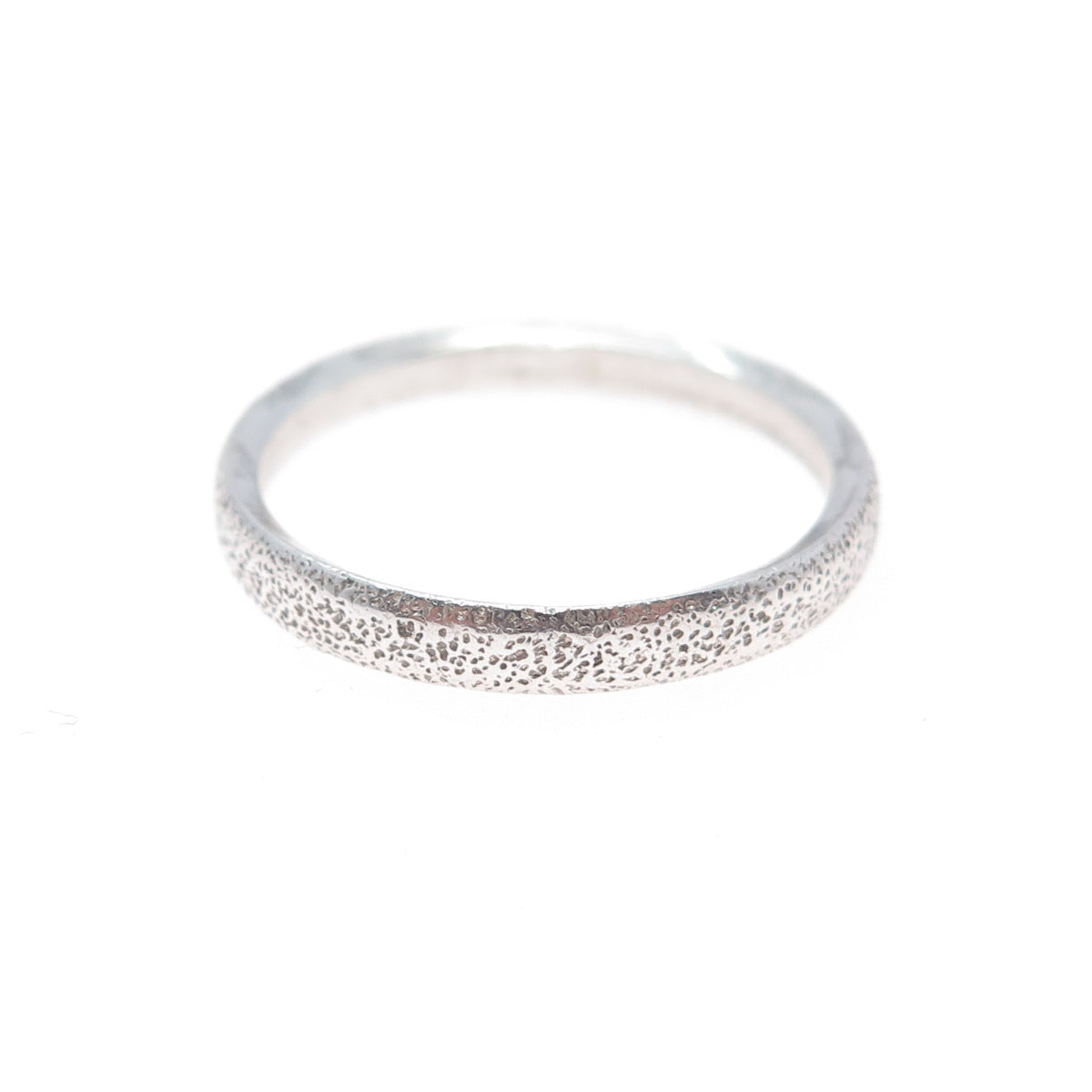 925 Sterling Silver Vintage Textured Stackable Band Ring Size 9.25