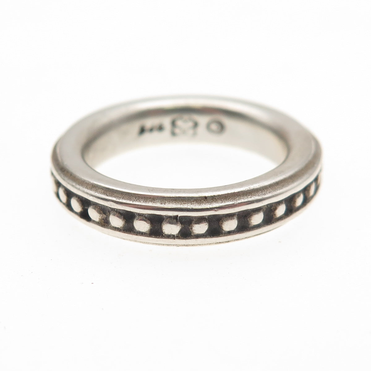 SLANE & SLANE 925 Sterling Silver Vintage Dotted All Around Band Ring Size 6