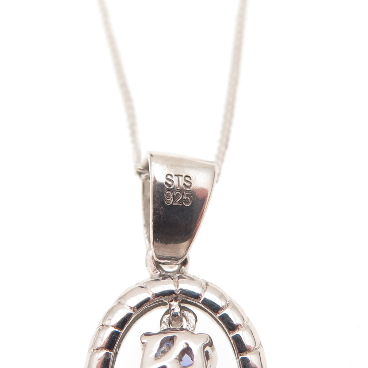 Chuck Clemency 925 Sterling Silver Real Tanzanite White Topaz Chain Necklace 20"