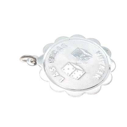 SASCO 925 Sterling Silver Vintage Las Vegas Nevada Lucky Dices Charm Pendant