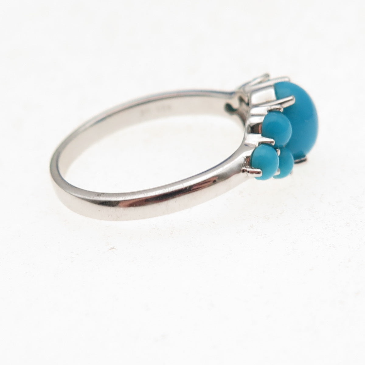 925 Sterling Silver Real Sleeping Beauty Turquoise Ring Size 8