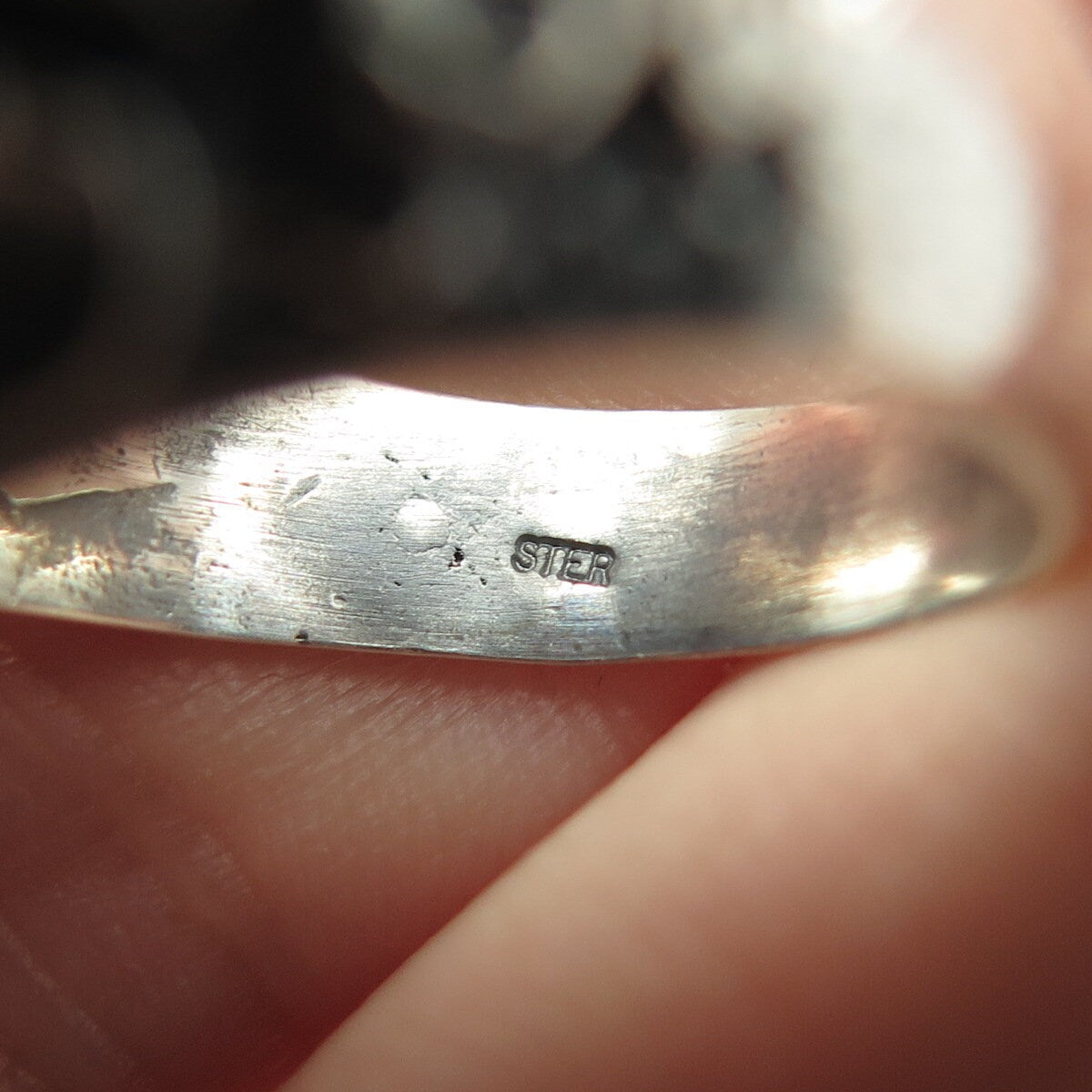 925 Sterling Silver Vintage Oxidized Nugget Dome Ring Size 6.25
