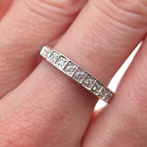 925 Sterling Silver Round-Cut C Z Half Eternity Band Ring Size 7