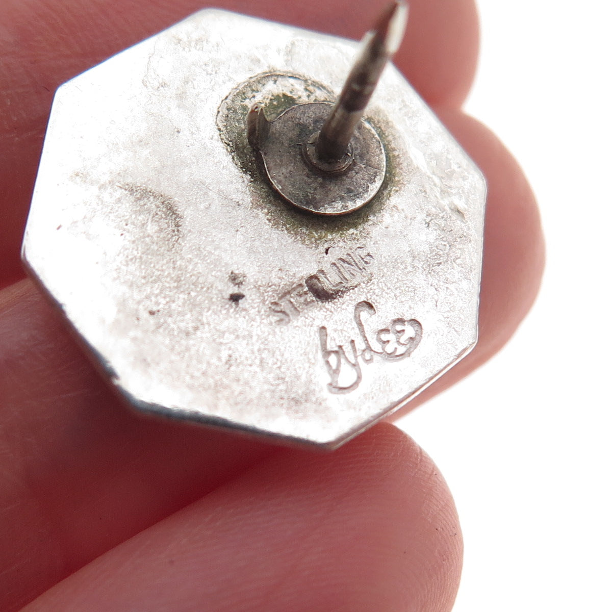 By Lee 925 Sterling Silver Vintage Peter the Great Handprint Tie Tack Lapel Pin