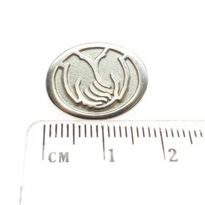 925 Sterling Silver Vintage Enamel Allstate Insurance Logo Pin Brooch