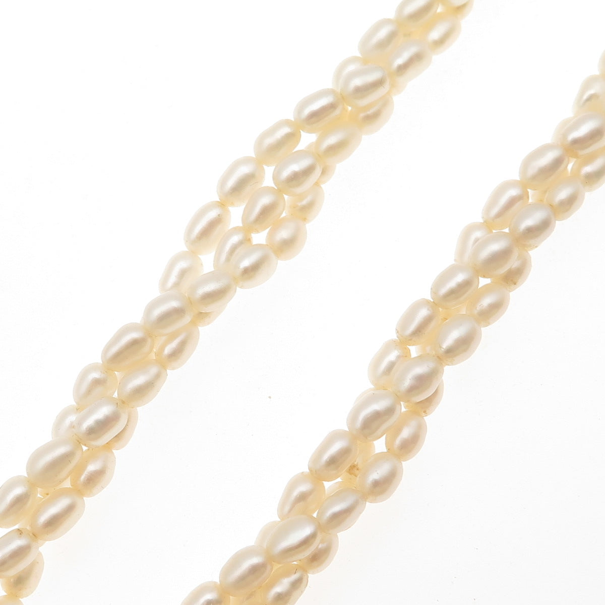 925 Sterling Antique Art Deco Real Baroque Pearl 3-Strand Beaded Necklace 16"
