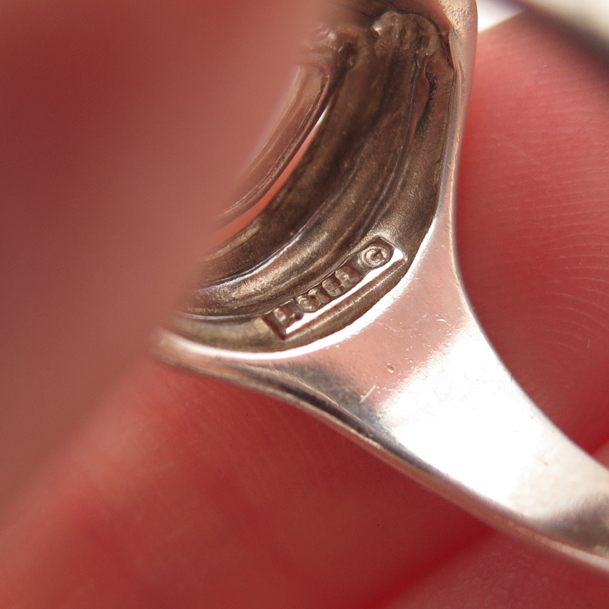 925 Sterling Silver Vintage Pear-Cut C Z Modernist Oxidized Ring Size 8.25