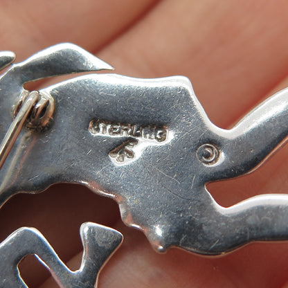 First American Traders Gallup Old Pawn Sterling Turquoise Kokopelli Pin Pendant