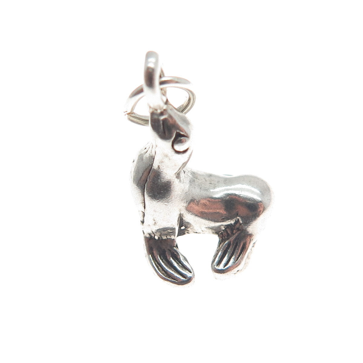 925 Sterling Silver Vintage Sea Lion Minimalist 3D Charm Pendant