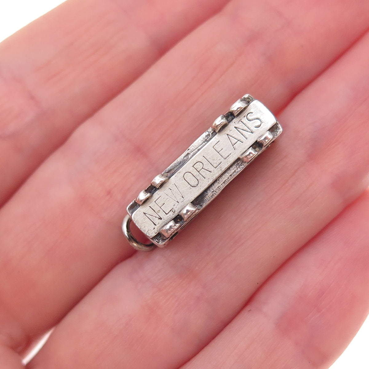 Danecraft 925 Sterling Silver Vintage New Orleans Streetcar 3D Charm Pendant