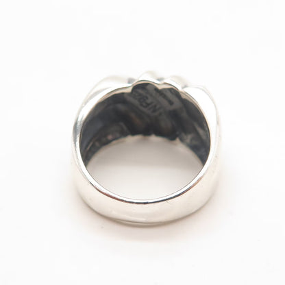 925 Sterling Silver Vintage Chapal-Zenray Inc. Ribbed Ring Size 6