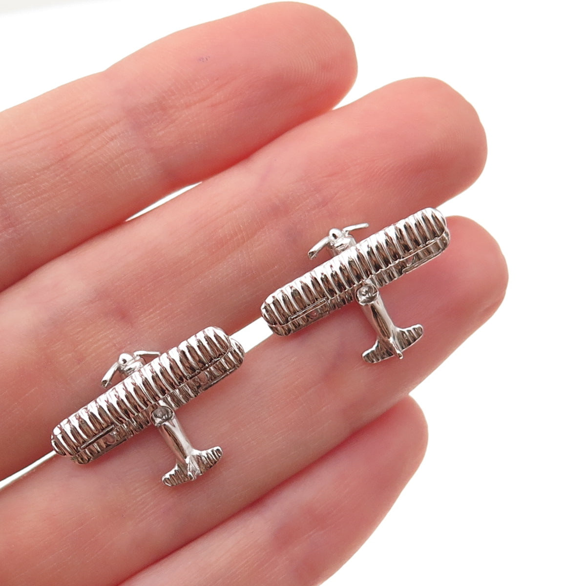 B.A. Ballou 925 Sterling Silver Vintage Airplane Cufflinks
