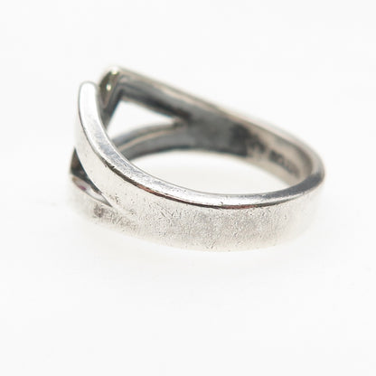 Cellini 925 Sterling Silver Vintage Modernist Infinity Oxidized Ring Size 7.5