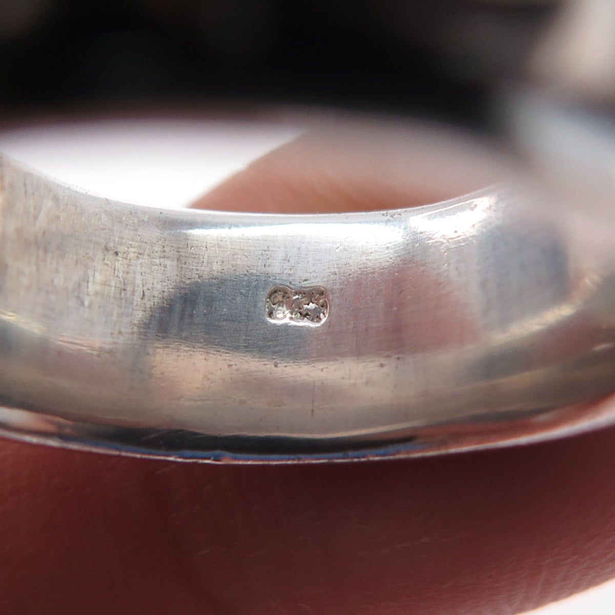 925 Sterling Silver Vintage Modernist Swirl Oxidized Rotating Band Ring Size 7.5