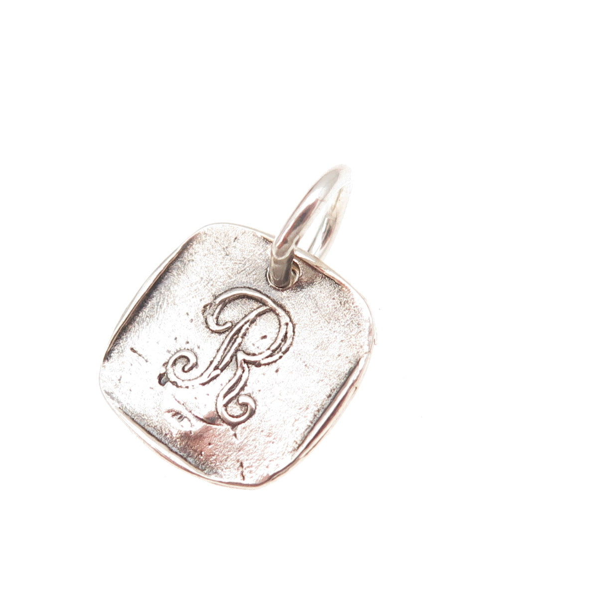 Waxing Poetic Sterling Silver Vintage Letter R Initial Stamp Seal Charm Pendant