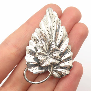 925 Sterling Silver Antique Danecraft Leaf Pin Brooch