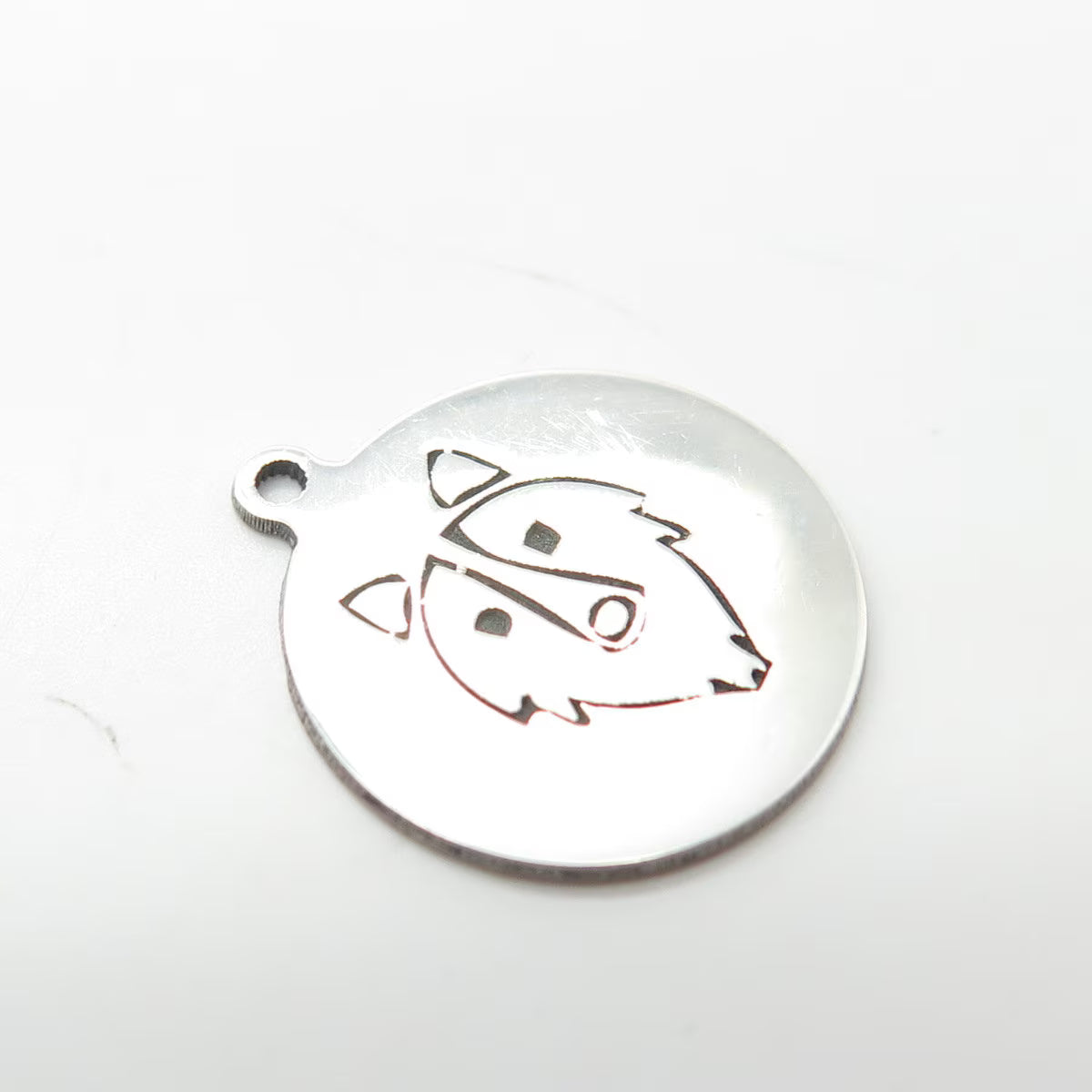 925 Sterling Silver USA Two In Town Wolf Charm Pendant