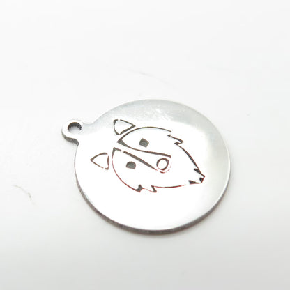 925 Sterling Silver USA Two In Town Wolf Charm Pendant
