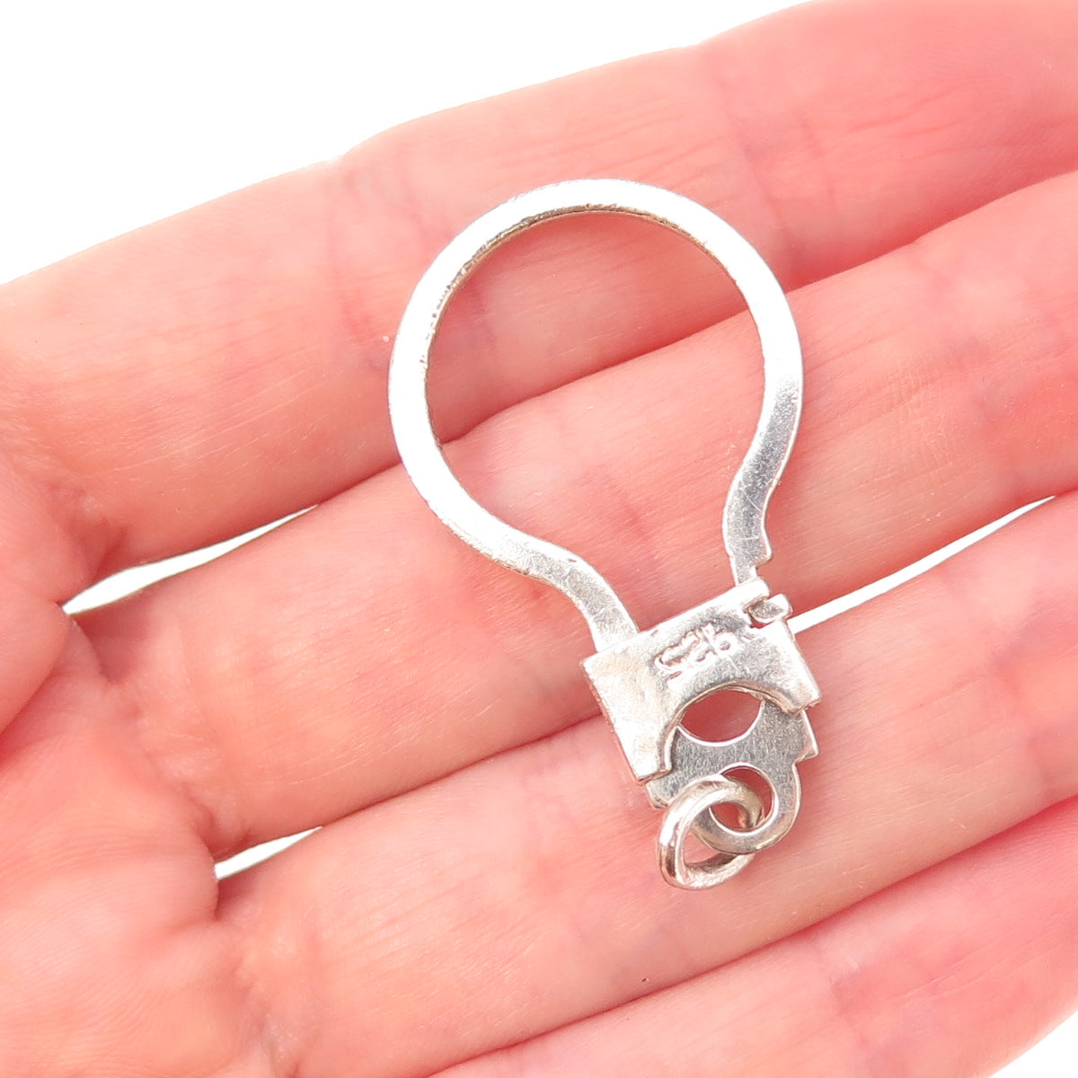 925 Sterling Silver Vintage Carabiner Key Ring Holder