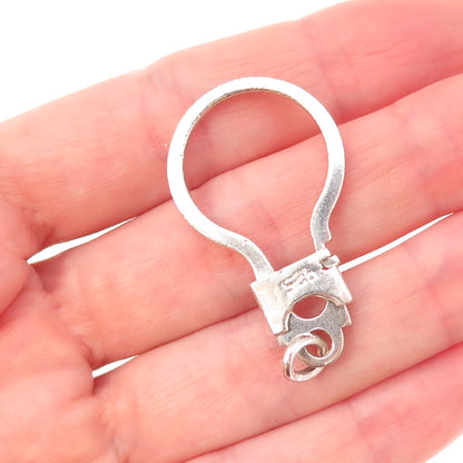 925 Sterling Silver Vintage Carabiner Key Ring Holder