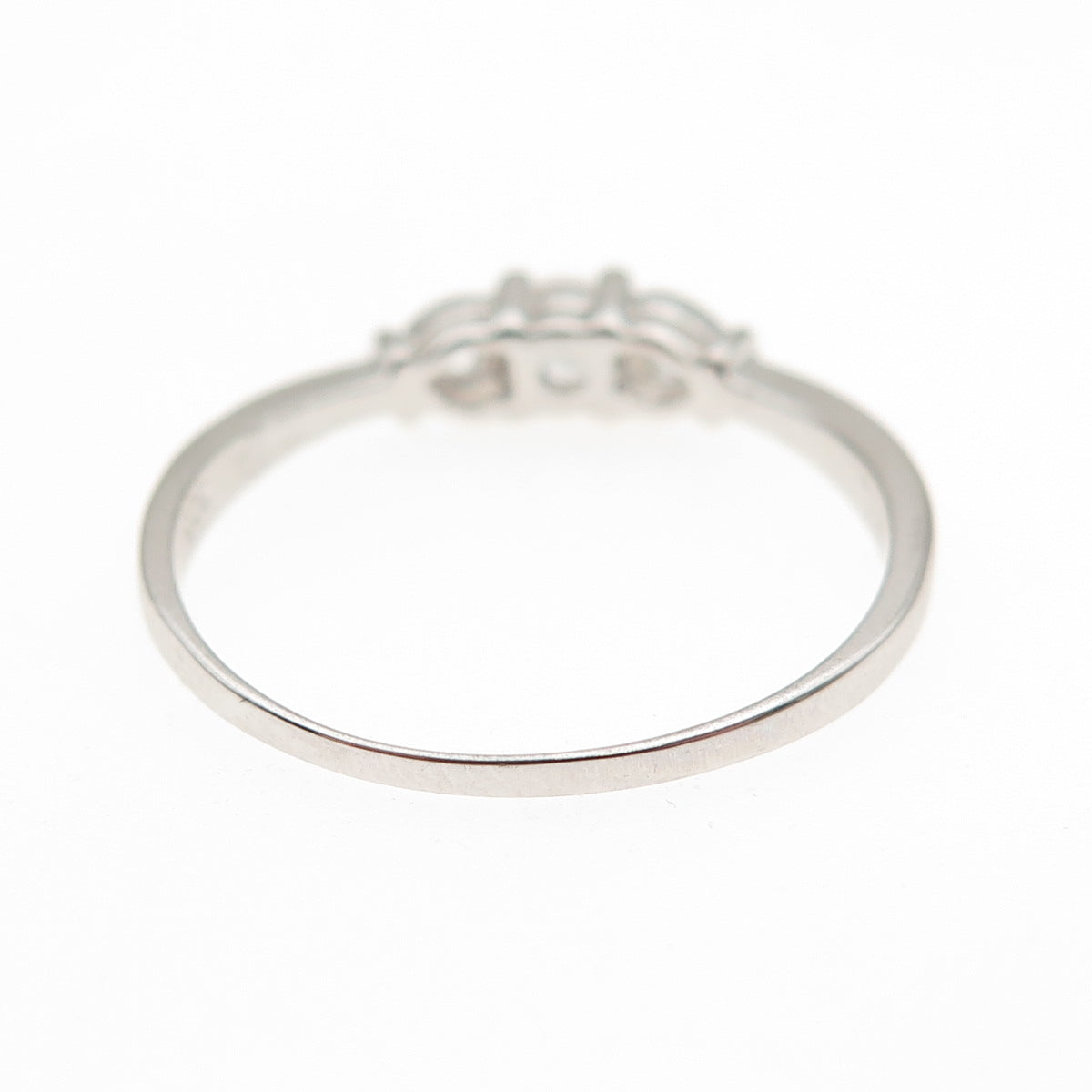 925 Sterling Silver Round-Cut C Z Heart Ring Size 8