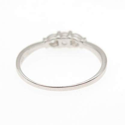 925 Sterling Silver Round-Cut C Z Heart Ring Size 8