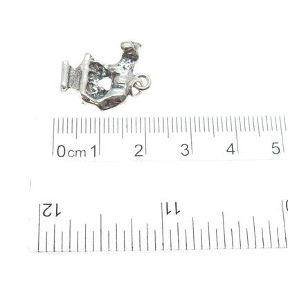 925 Sterling Silver Antique Wolf Romulus & Remus Minimalist Charm Pendant